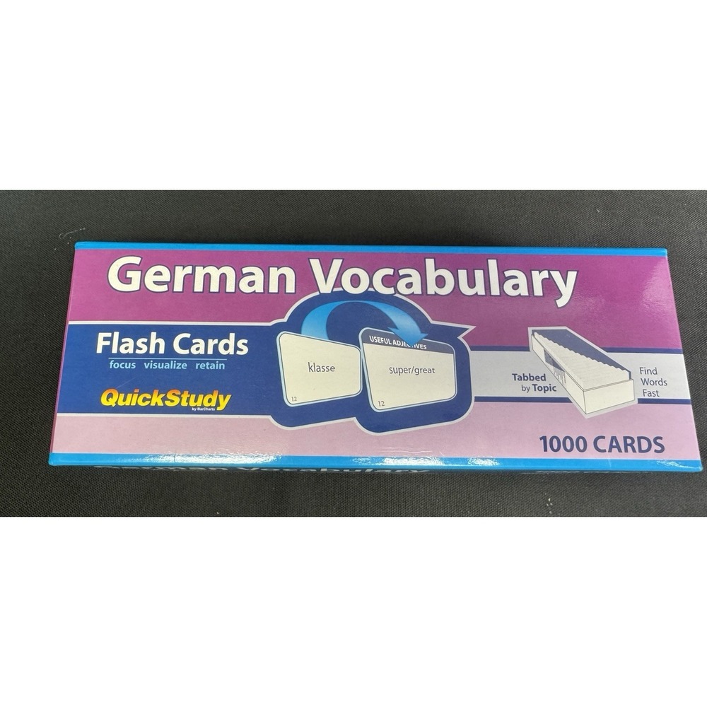 German Vocabulary Flash Cards 1000 Quick Study 4 Test By Topic